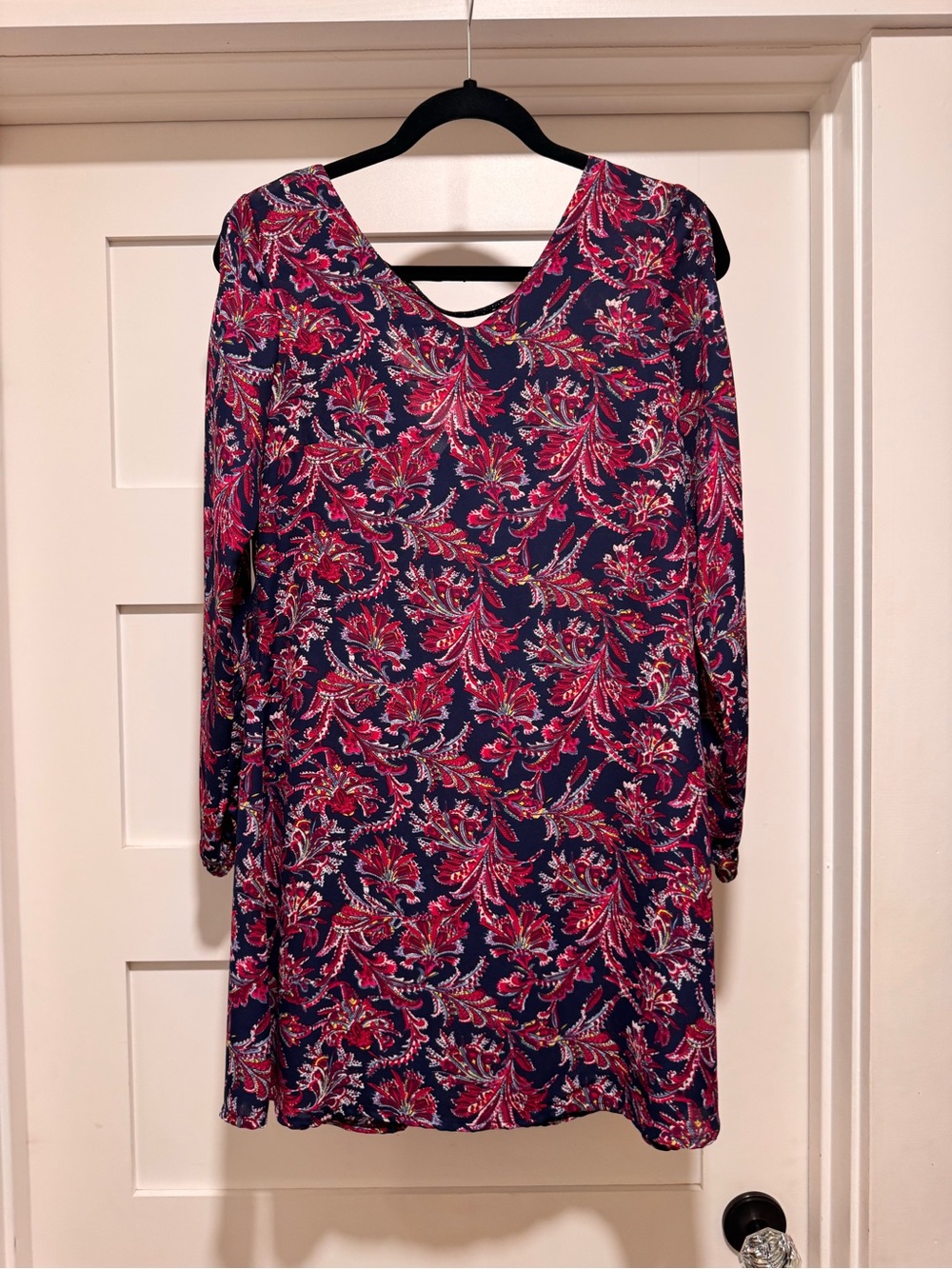 Navy & Pink Floral Mini Dress